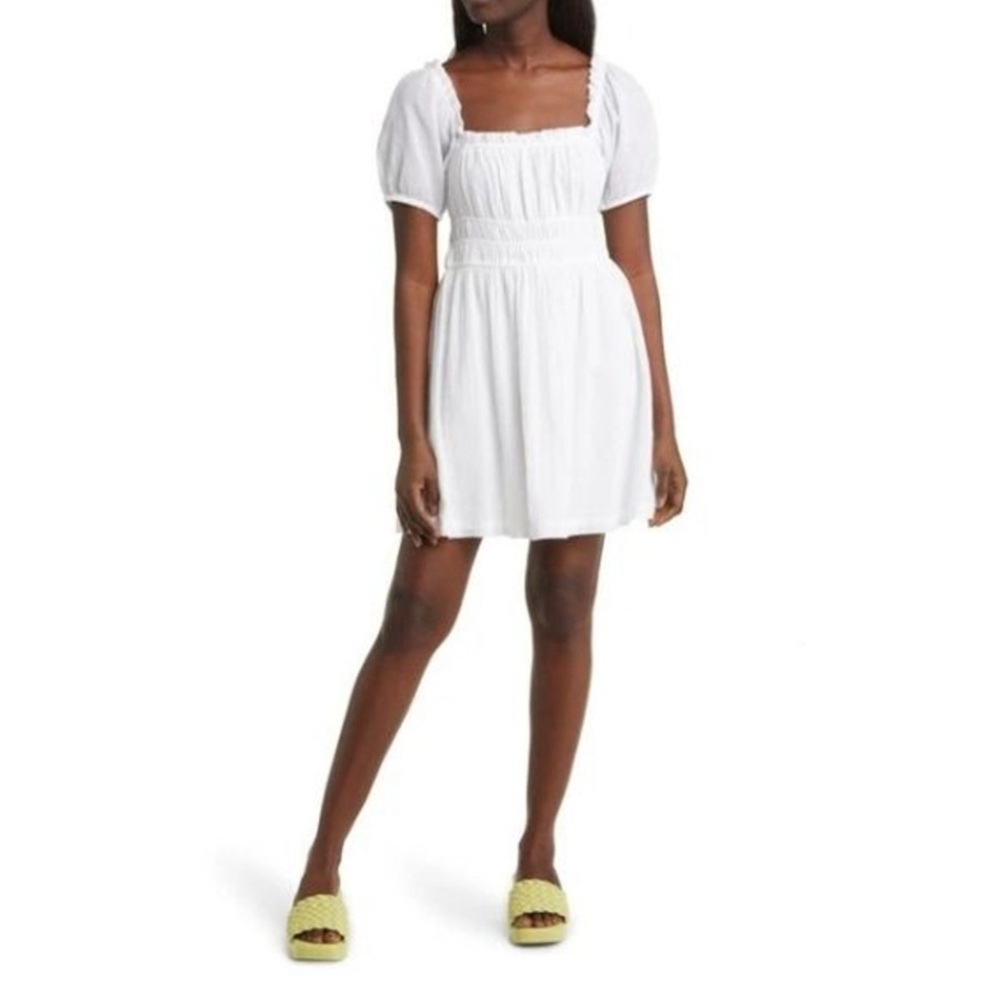 NWT BP White Puff Sleeve Dress Size M